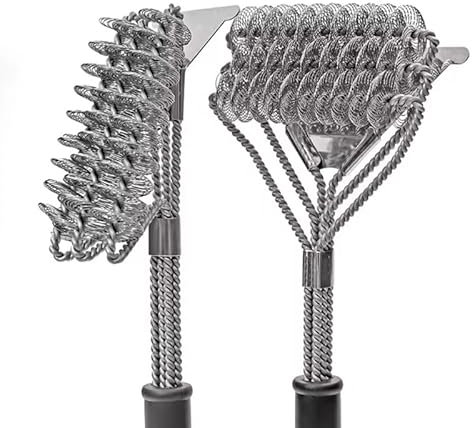 Barbecue Grill Brosse sans Poils avec Nettoyeur à Rasoir Extra Large
