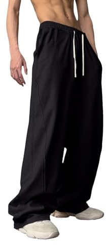 Baggy joggingbyxor herr sommar breda ben sweatpants Y2k hip hop byxor utomhus streetwear träningsbyxor fritidsbyxor långa cargobyxor elastisk linning parachute byxor tonåring med fickor