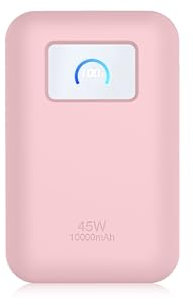 toergy silicone protective case for Anker Nano 45W 10000mAh Power Bank - Anti-shock, anti-scratch, non-slip design, washable, comfortable to hold,pink