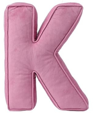Pink Letter Plush Pillow, Letter Hugging Throw Pillows, Decorative Corduroy Initial Letter Shaped Throw Pillows, Letter Pillows English Alphabet A to Z for Sofa Bedroom Living Room Decor (K)