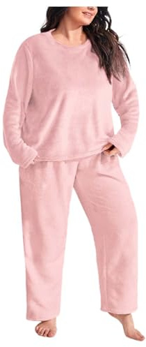 Ensemble de Pyjama Femme Flanelle Grande Taille Confortable Doux Chaud Hiver Loisirs Maison extérieur vêtement Nuit détente
