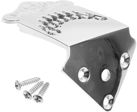 Mandolin Tailpiece 8 String Replacement Metal Silver Qb22 | Includes Screws, Professional Replacement Part for Mandolin, Accessory for String Fixing