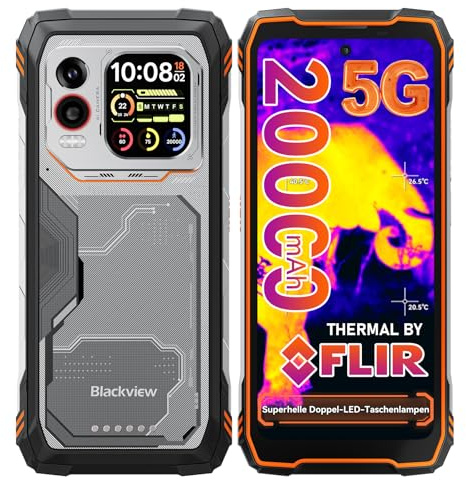 Blackview Xplore 1 Pro 5G Rugged Smartphone Termografia, 20000mAh/55W, 48(16+32)GB+512GB/2TB TF, Dimensity 7050 Telefono Indistruttibile Android 15, 6.78 120Hz 2.4K, 64MP+50MP, IP68/IP69K/OTG/NFC/GPS