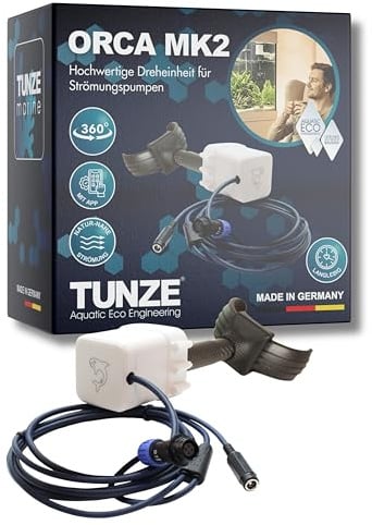 TUNZE ORCA MK2 I softwaregesteuerte Dreheinheit für Strömungspumpen I für naturnahe & dynamische Strömung I inkl. Pumpe, Halterung & App-Anbindung I Aquarientechnik für Meerwasseraquarien