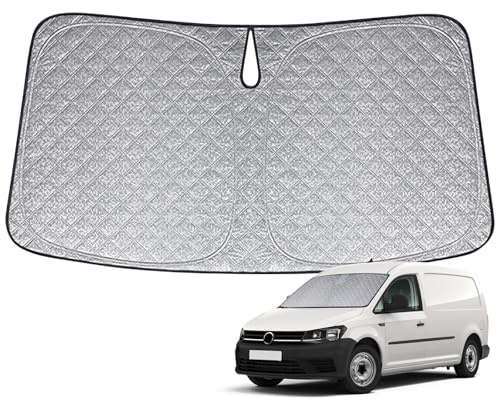 Sonnenschutz Auto Frontscheibe Ersatz für VW Caddy 2004-2026, Auto Windschutzscheibe Sonnenschutz Innen, Faltbar Sonnenschirm Auto UV Schutz Reflektierender Staub Schutz Sonnenschutzfolie Zubehör