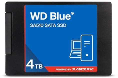 SanDisk WD Blue SA510 2.5”/7mm SATA SSD 4TB (Up to 560MB/s sequential read speed, 3D NAND, Acronis True Image, Dashboard)