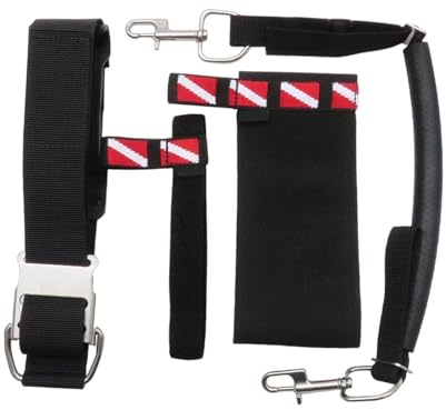 QSTDGVPW Sangle de Fixation pour Bouteille de Plongée 12L avec Boucle et Support de Tuyaux de Qualité Supérieure