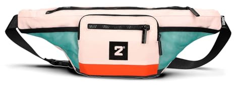 Sportliche Bauchtasche ZWEI Bonny BOH40 Hip Bag 2 Liter, leichte Gürteltasche, Crossbody Tasche für Damen, Herren und Teenager, wasserabweisend, mehrere Fächer, Geheimfach (Candy)