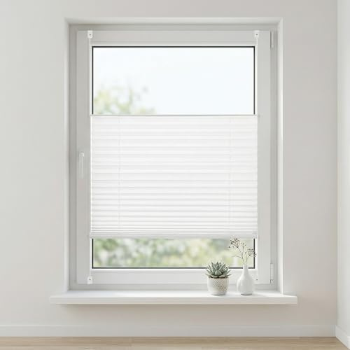 Sekey Plissee ohne Bohren Klemmfix Fenster Plisseerollo Verstellbarer Spannung Jalousie für Tür & Fenster