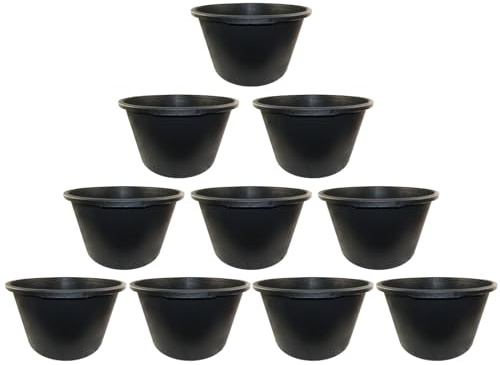 10x Mörtelkübel DEWEPRO® - Mörteleimer - Mörtelwanne - Baueimer - Mörtelkasten für Garten und Baustelle, rund 90 Liter