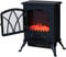 HOMCOM Chimenea Eléctrica 1000W/2000W Chimenea Decorativa con Ventana Efecto de Llama Brillo Ajustable y Protección Sobrecalentamiento para 15-30 ㎡ 45x28,5x54 cm Negro