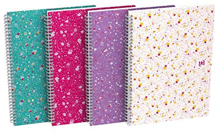 Oxford Spiralbuch, Format B5, 120 Seiten, 90 g, kariert, 5 x 5 mm, zufällige Farben, 400094955