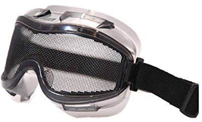 Viwanda Schwarze Schutzbrille mit Gittergeflecht CE EN1731; Für alle Größen, Top Qualität - Brille Anti Fog Paintball für Outdoor Sport Radfahren oder Skifahren