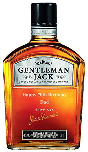 Personalised Jack Daniel’s Gentleman Jack Whisky Gift for Men, Customised Engraved Whisky Bottle, Tennessee Whiskey with Custom Engraving, Gift Ideas for Birthday, Xmas, Anniversary