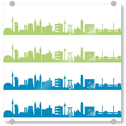 artboxONE Acrylglasbild 100x100 cm Städte Ruhrpott 02 Bicolor - Bild Ruhrpott City Colour-Blocking
