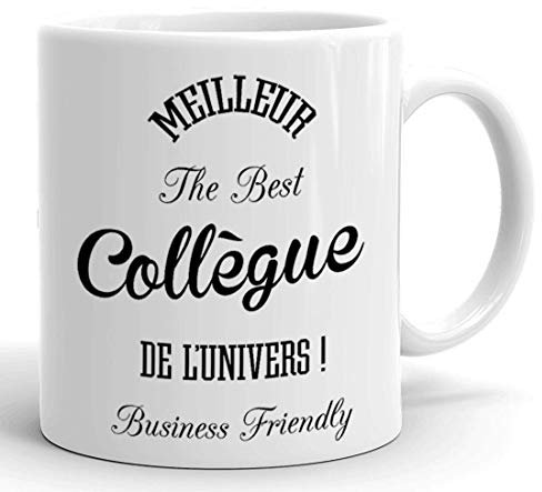 L'Esprit Des Anges Tasse Idée Cadeau Super Collègue de Travail Entreprise Nouveau Job, Céramique Blanche 320 ml, Humour, Passe au Micro-ondes et Lave-vaisselle