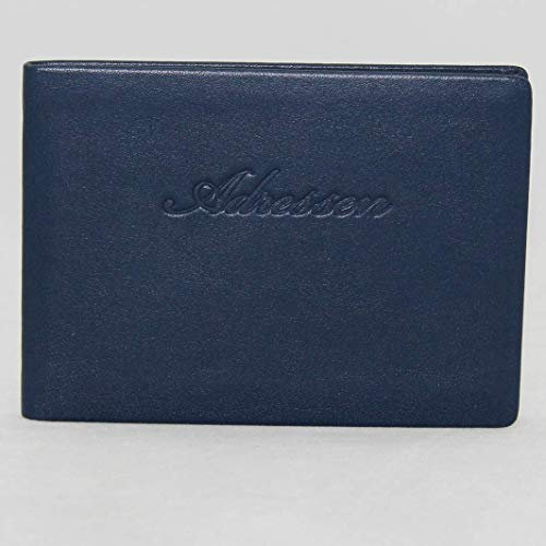 Adressbuch Leder quer in verschiedenen Farben (blau)