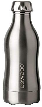 Dowabo Trinkflasche Pure Steel Collection - Kohlensäuredichte Isolierflasche aus Edelstahl - 12H heiß und 24H kalt - 350 ml