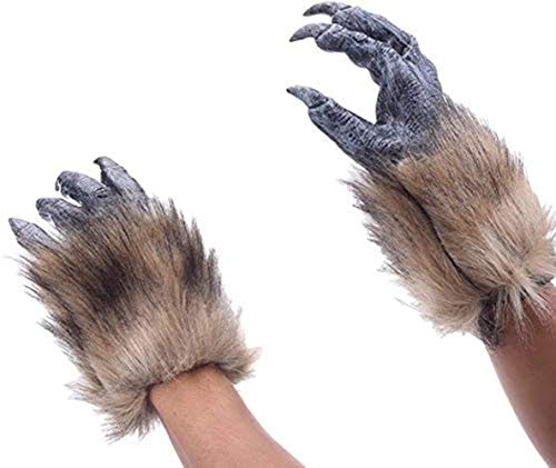 ITODA Halloween Werewolf Gloves Latex Wolf Claws Glove Horror Animal Paws Gloves Adult Hands Claws Glove Halloween Cosplay Fancy Dress Party Supplies