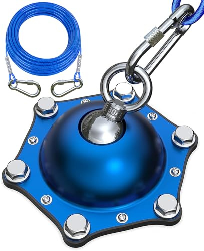 Topknot Hunde-Auslaufkabel und Pfahl für Camping, um 360° drehbar, kein Verheddern, mit 9 m schwerem Kabel, Läufer für Hof, bis zu 68 kg, ideal für Outdoor-Camping