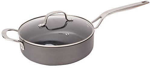 Swiss Diamond Schmorpfanne mit Deckel, harteloxiert, groß, antihaftbeschichtet, 28 cm