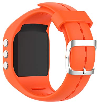 KINOEHOO Ersatzarmband kompatibel mit Polar A300 Edelstahl Armband Weiche Silikon Uhrenarmbänder.(Orange)