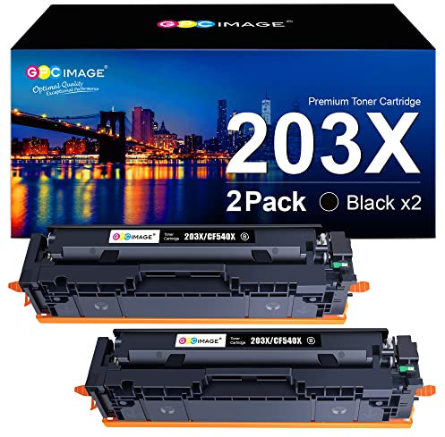 GPC IMAGE 203X Schwarz Toner Kompatible für HP 203X 203A CF540X CF540A für Toner HP Color Laserjet Pro MFP M281fdw M281fdn M281cdw M280nw M254dw M254nw M254dn (2er-Pack, Schwarz)
