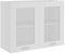 Tidyard Hängeglasschrank Aufbewahrungsschrank 2 Regalböden Hängeschrank Einbauküche Küchenzeile Küchenmöbel Oberschrank Küchenschrank Weiß 80x31x60 cm Spanplatte