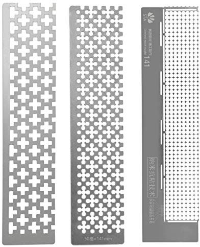 Natuce Diamant Malerei Malwerkzeug 3 Stück Diamant Zeichenwerkzeug Masche Lineal, 250 Löcher 408 Löcher, 5D Diamond Painting Lineal für Runde und Quadratische