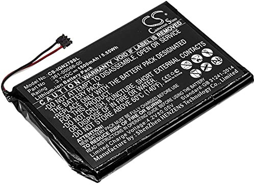 TECHTEK Batterie 1500mAh Compatible avec [Garmin] 010-01378-01, 2689LMT 6-inch, DEZL 760LM, Dezl 760LMT, Dezl 760LMT-D, DEZL 770LM, Nuvi 2689LMT, Nuvi 2757, 2757LM, 2797, 2797LMT, FBA