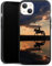 Silikon Hülle kompatibel mit Apple iPhone 13 Case schwarz Handyhülle Pferd Sonnenuntergang Reiten