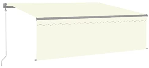 vidaXL Gelenkarmmarkise Automatisch mit Jalousie Markise Sonnenmarkise Balkonmarkise Sonnenschutz Sichtschutz Terrasse Balkon Garten 4,5x3m Creme