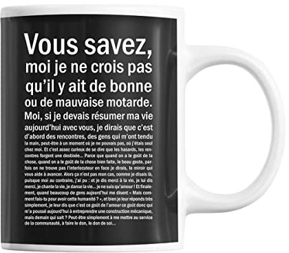 Planetee Mug Femme Motarde Bonne ou mauvaise | Tasse Noire métier humour imprimé en France