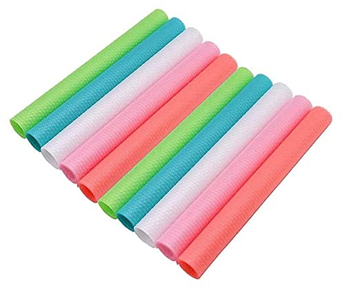 Feiniao Fridge Liners,Refrigerator Mats Washable, Non-Slip, Antibacterial DIY Drawer Liners Shelf Liners Cupboard Liners Fridge Mats for Fridge, Drawer, Book Shelves (Pink)