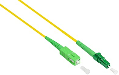 Good Connections OS2 LWL Kabel - Simplex - Stecker LC (APC) an SC (APC) - Singlemode 9/125 - Lichtwellen-Leiter, Glasfaser-Kabel, Patchkabel für FTTH/FTTB/FTTx/FritzBox/Router - 0,5 m / 50 cm