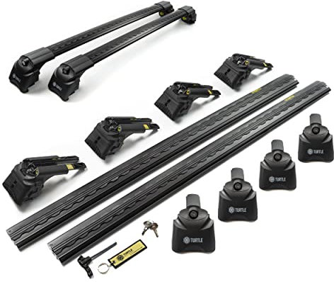 Turtle AIR2 | Galerie de Toit, Barres de Toit | Compatible avec Mercedes GLC 2015-2022; pour Le Montage de coffres de Toit, de Porte-vélos, d’échelles | Structure en Aluminium Durable | TÜV