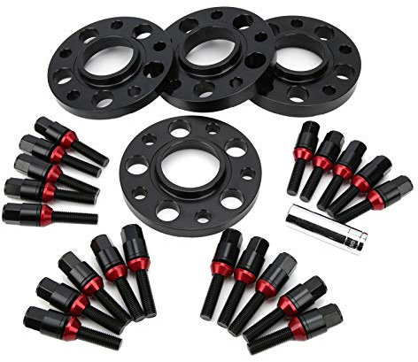 Zentrische Nabendistanzscheiben, hohe Härte M12x1,5 Langlebige Spurverbreiterungen für Automodifikationen für 1 3 5 6 7 Seri E82 E30 E36 E60(Schwarz)
