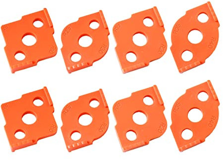 YWNYT Lot de 8 modèles de routeur de rayon ABS + CNC pour le travail du bois, coins arrondis R5 à R40