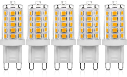 G9 LED Bulbs Dimmable Warm White 2700K, 3.5W 320LM SMD LED G9 Capsule Bulbs, 28W G9 Halogen Bulb Replacement Flicker Free Dimmable - Pack of 5