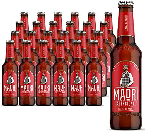 Madrí Excepcional - Cerveza estilo Lager - Alc. 4,6% Vol. - Caja de 24 botellas de 330 ml - Total: 7920 ml