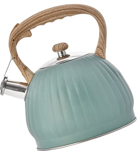 CLISPEED Teiere Bollitore Per Scaldabagno Fischietto Tè Tè in Teiera Zucca di Zucca Professionale Tè Ad Acqua Ad Bolletta con Manico in Legno per La Cucina Del Ristorante 3. 5L Bollitore