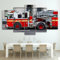 FRULX Moderne Wandbilder XXL Wohnzimmer Wohnkultur 5 Teilige Leinwandbilder XXL Kreatives Geschenk Wanddeko FDNY-Motor-Feuerwehrautohd-Druckplakat