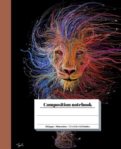 lion's head motherboard graph Composition notebook: Colorful Wide-Ruled Lined Paper Journal, Paperback : 120 pages / Dimensions : 7.5 x 0.25 x 9.25 inches.