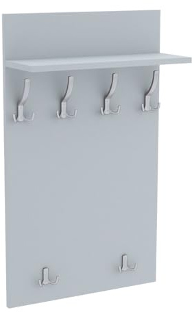 AKKE Garderobenpaneel, Wandgarderobe, PVC Maxi, Hellgrau, 100cm x 60 cm