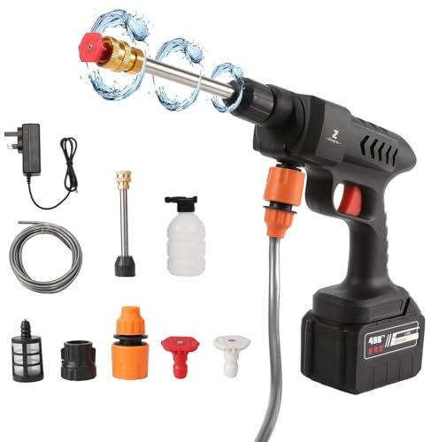 Cordless Pressure Washer, Portable High Pressure Water Gun Battery Pressure Washer Car Wash Spray Gun, Foam Generator Water Gun Spray Cleaner Car Washing Machine (20000 mAh)