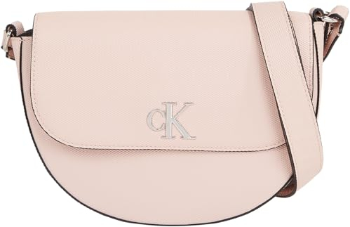 Calvin Klein Jeans Sac à Bandoulière Femme Minimal Monogram Saddle Bag Petit, Rose (Pale Conch), Taille Unique