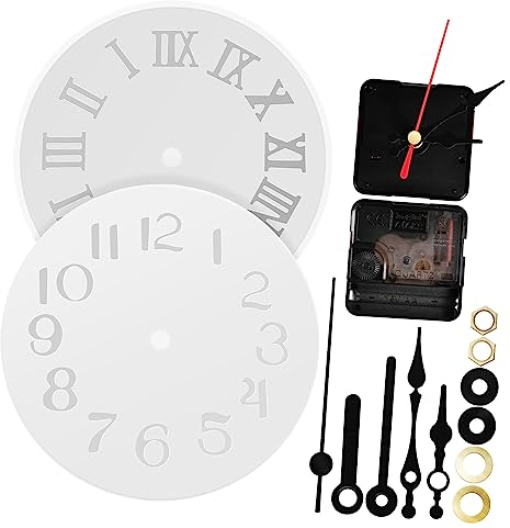 DOITOOL 2sätze Uhrwerk Ersatz Mechanismus Mit Zeigern Und Langlebigen Silikonformen DIY Reparatur Wanduhr-bastelprojekte Geräuschlos Und Leicht Entformbar