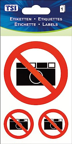 TSI Hinweis-Etiketten Fotografieren verboten, Druck auf Folie, Inhalt: 1 Blatt, Art. Nr. 55135