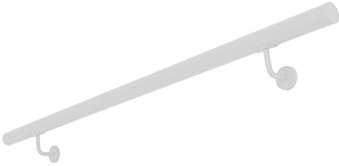 V2Aox Corrimano in Acciaio Inox 50-200 cm ringhiera corrimano a Muro per Scale in Tubo di Acciaio Inox Set Completo Bianco, Lunghezza:190 cm