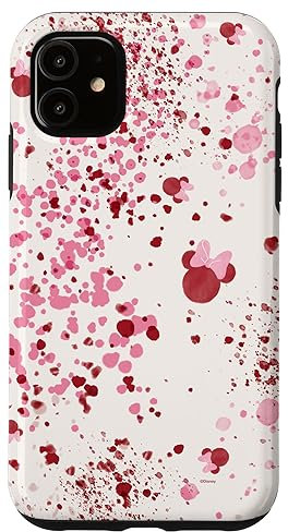 iPhone 11 Disney Minnie Mouse Head Ears Pink Abstract Spatter Pattern Case